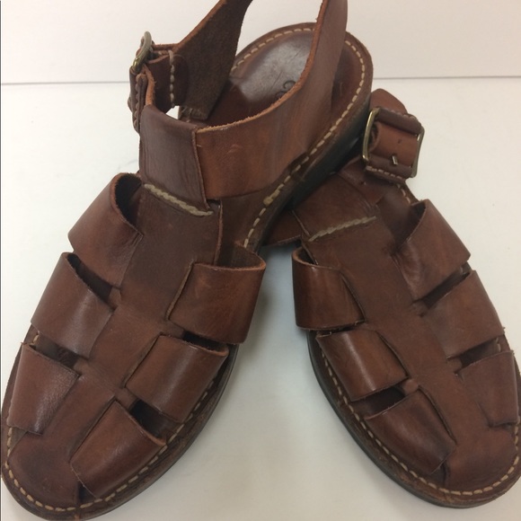 mens leather fisherman sandals